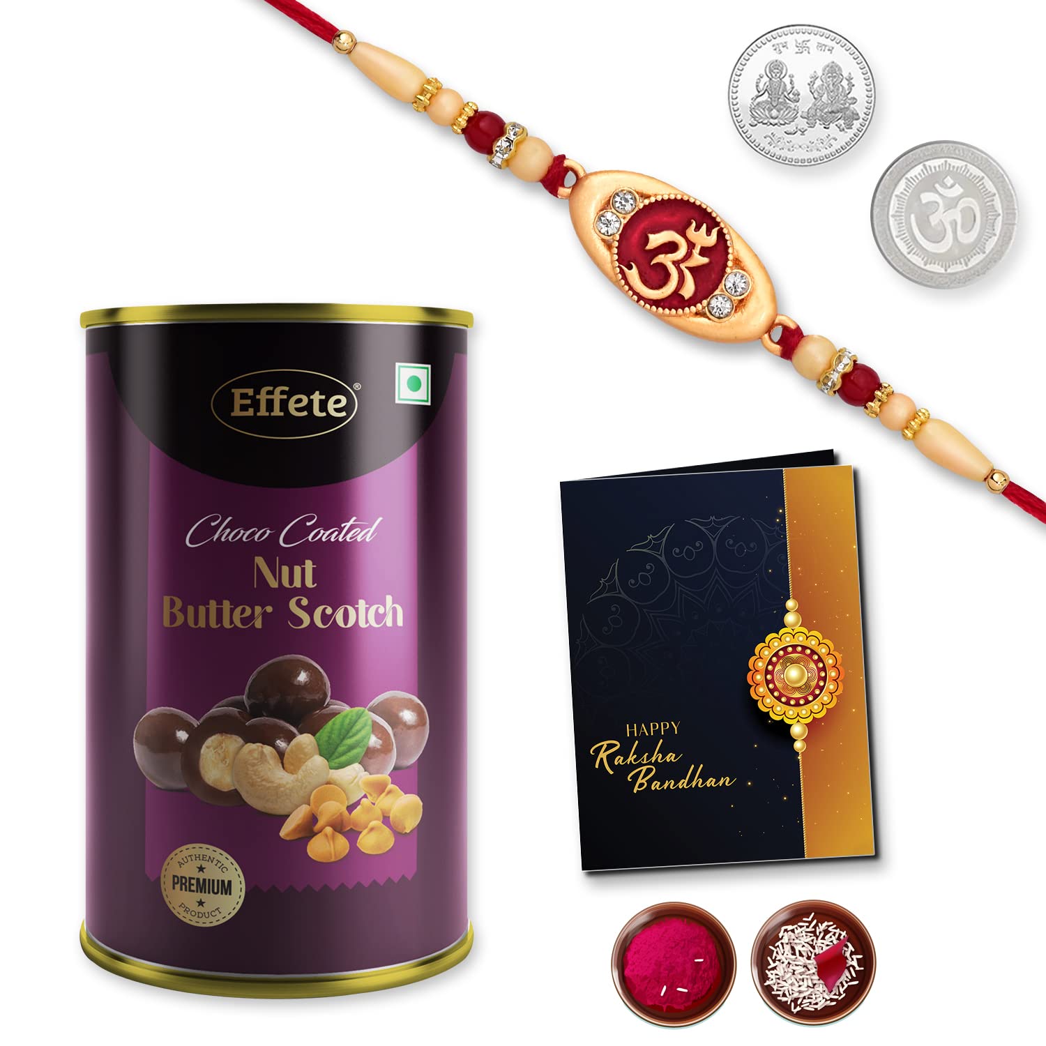 DeoDap (K1_324_BS) Multicolor Bracelet/ Rakhi & Chocolate Butter Scotch | red rakhi| red meena rakhi| red golden pearl rakhi| Rakhi for brother with gift | bracelets for men stylish | rakhi combo for brother | Rakshabandhan gift |-image-11