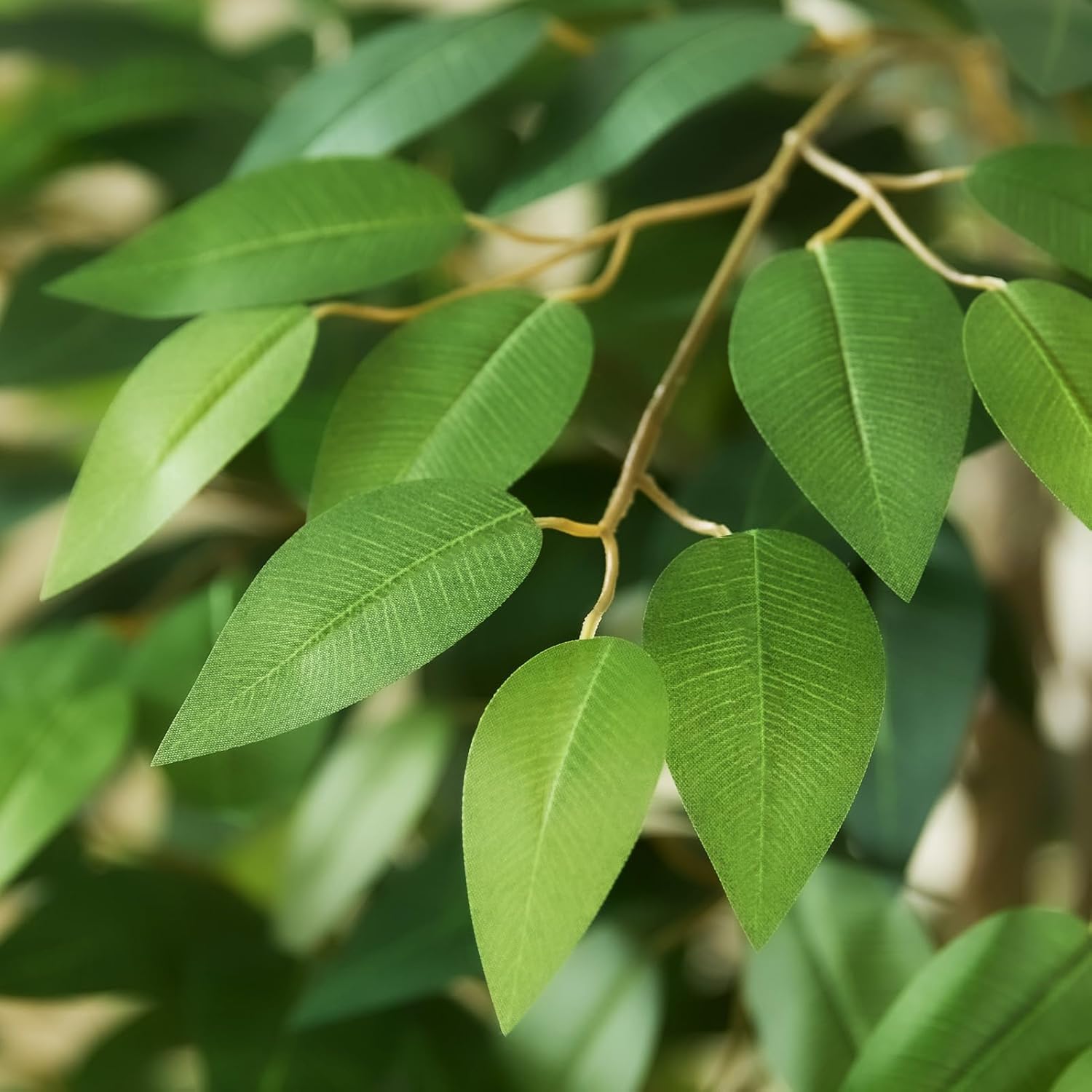 Artificial Ficus Tree 6FT Faux Floor Tree with Planter UV Resistant Potted Fake Silk Plant - Indoor Outdoor Lifelike Fake Ficus Tree for Home, Living Room Bedroom Topiary Tree - Image 5