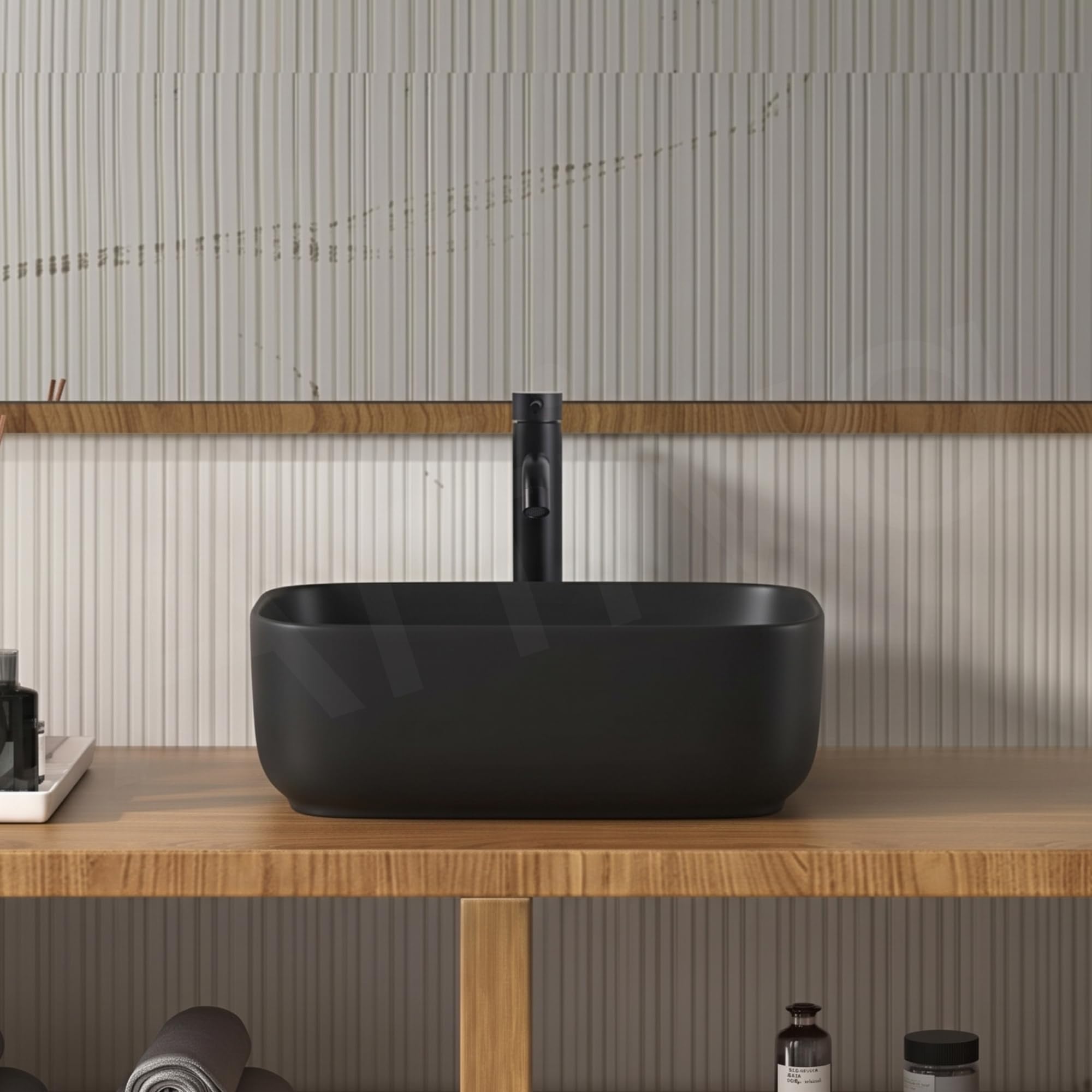 Artiva Black Ceramic Wash Basin - Rectangle Sink -7 Artiva Black Ceramic Wash Basin - Rectangle Sink -7