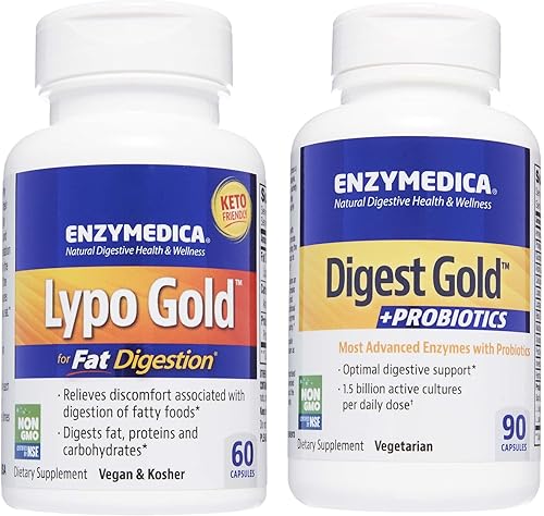 Enzymedica Lypo Gold, 60 cápsulas Digest Gold + probióticos, 90 cápsulas