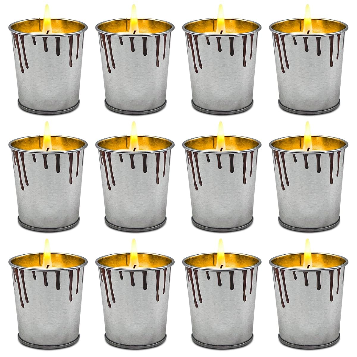 Citronella Candles 12 Pack, Outdoor Indoor Scented Candles with Pure Citronella Essential Oil and Natural Soy Wax, Long Lasting Burning for Home Gardon Patio Balcony