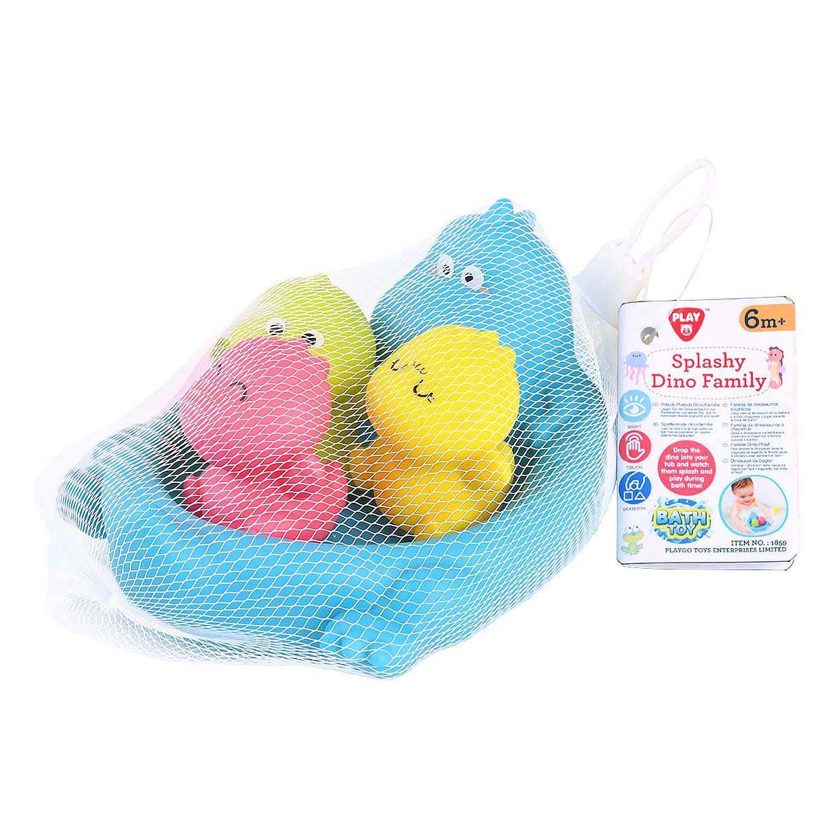 Playgo giocattoli da bagno dino famiglia colorata plastica morbida