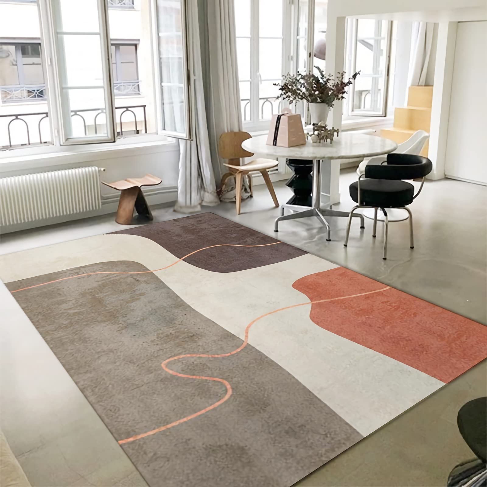 Dywaniki do salonu, brązowy czarny różowy prosty design zmywalny antypoślizgowy dywan do klasy, maty antypoślizgowe 60 x 120 cm