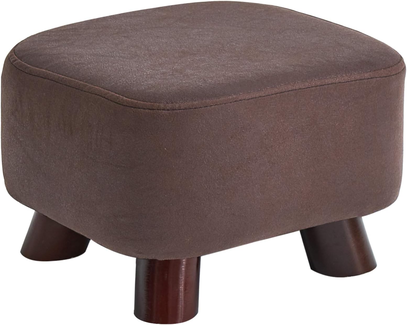 IBUYKE Footstool Solid Wood Ottoman Small Stool Sofa Tea Stool Change Shoes Bench Footrest Stepstool Padded Seat Wooden Legs Living Room Bedroom GL-BD131