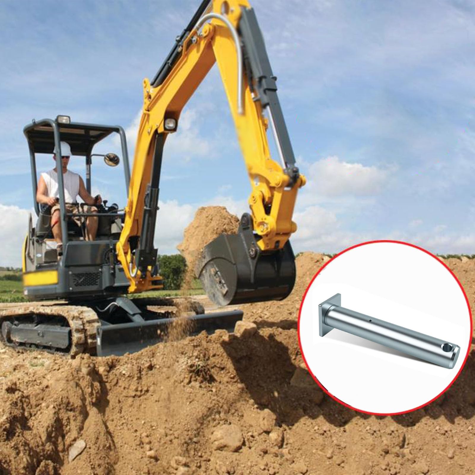 Zunate Perni per Benna da Escavatore da 30 Mm X 170 Mm 2 Pezzi |Perni di Ricambio per Miniescavatore Doosan DX17 in Acciaio Ad Alta Resistenza