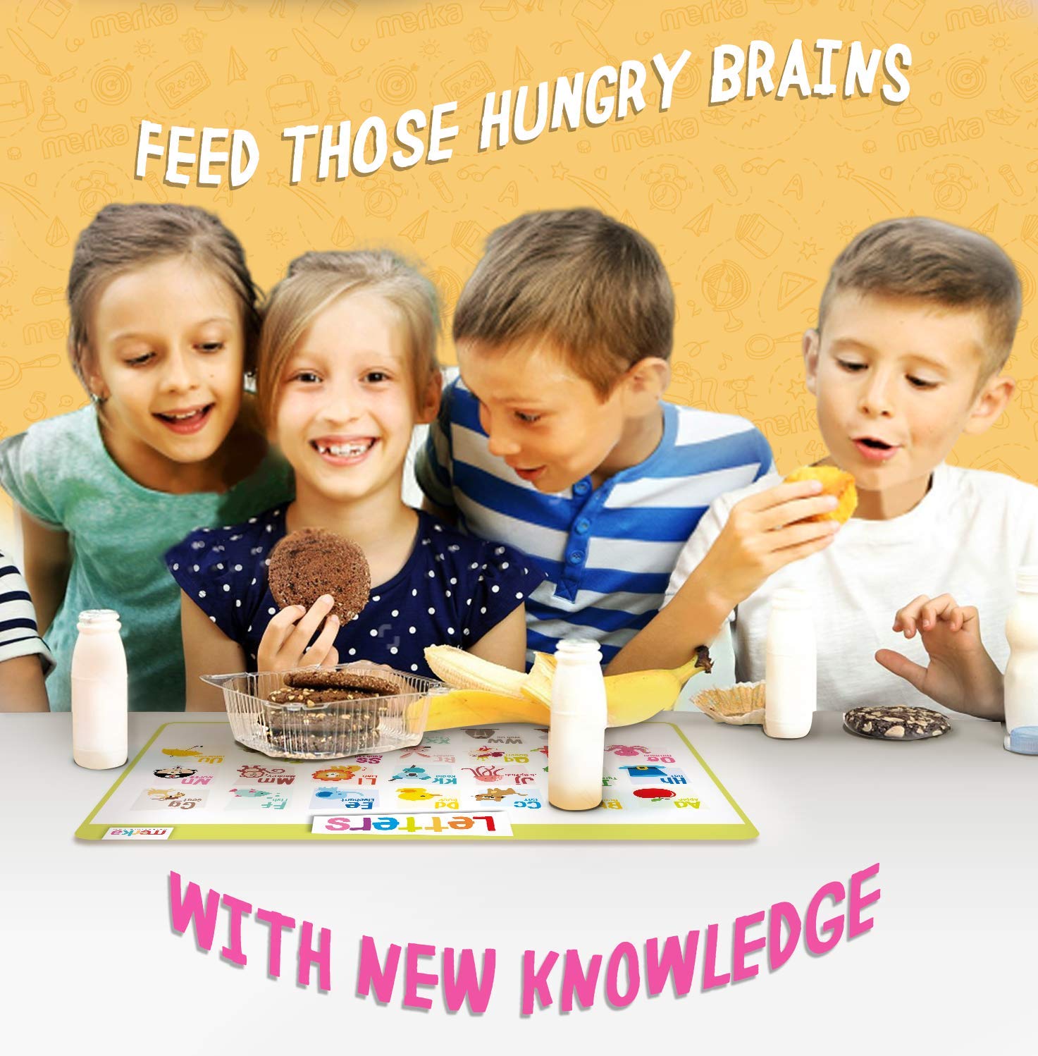 Buy merka Kids Placemats Educational Placemat Non Slip Reusable Plastic