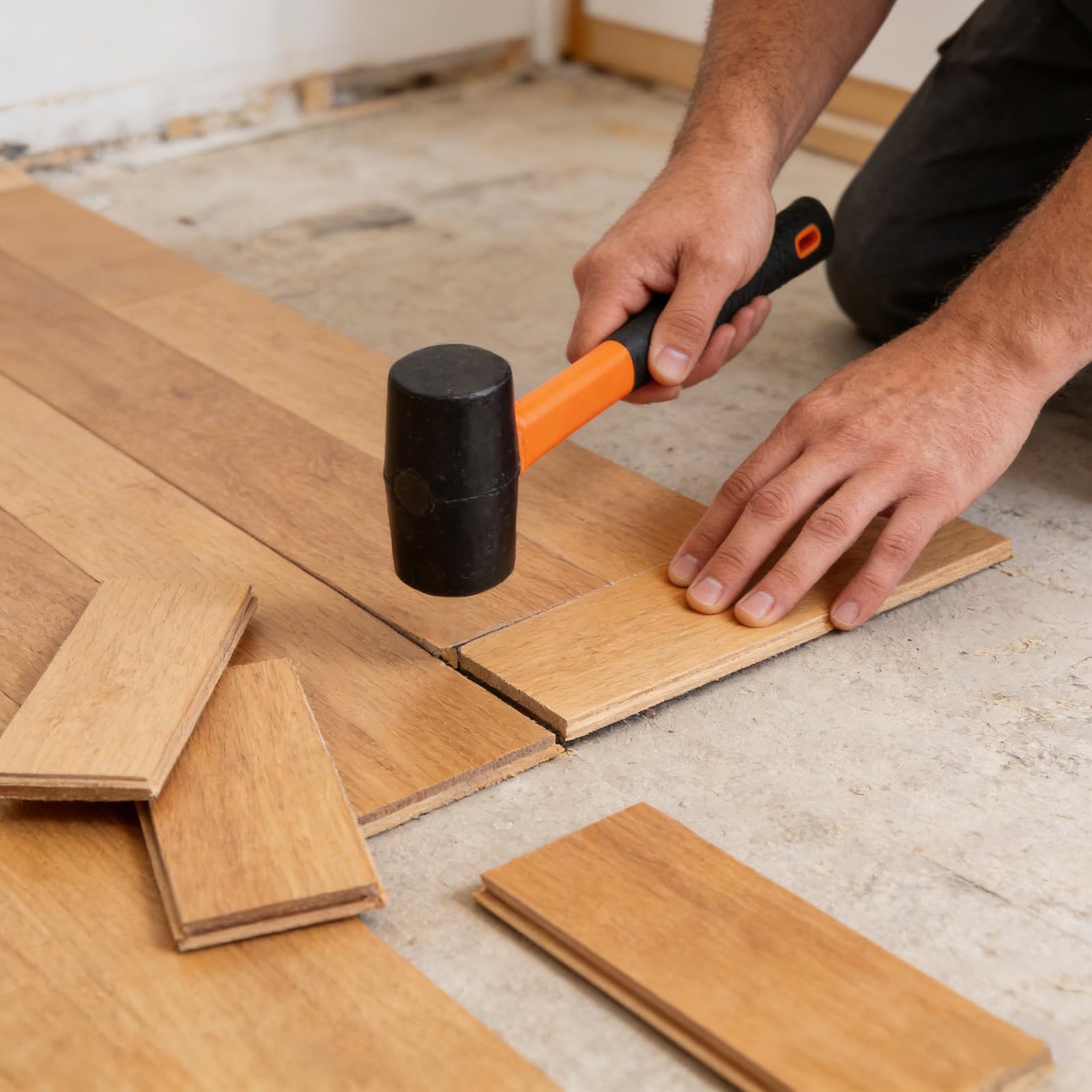 Floor Gap Fixer Tool – Suction Cup Floor Repair Tool For Laminate, Wood, And Tile, With Striking Surface, Noise Reduction Felt Pad, Durable Iron Construction