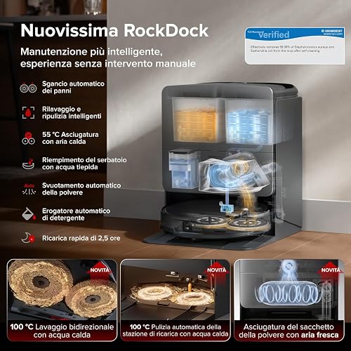 roborock Saros 20 Set Robot Aspirateur Laveur 36000Pa, Châssis AdaptiLift 3.0, Système Autonome StarSight 2.0, Double Anti-enchevêtrements, Technologie FlexiArm, Nouvelle Station RockDock, Ultra-mince - 5