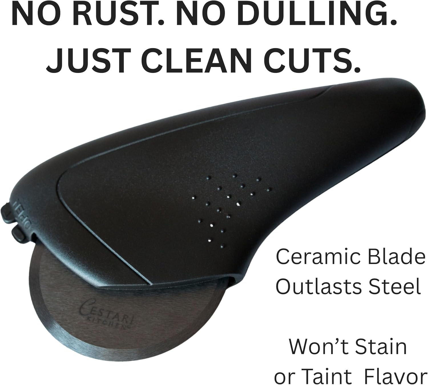 Cestari Heirloom Ceramic Pizza Cutter – Razor-Sharp, Rust-Free Blade with Protective Guard | Dishwasher Safe | A Legacy Kitchen Tool for Generations