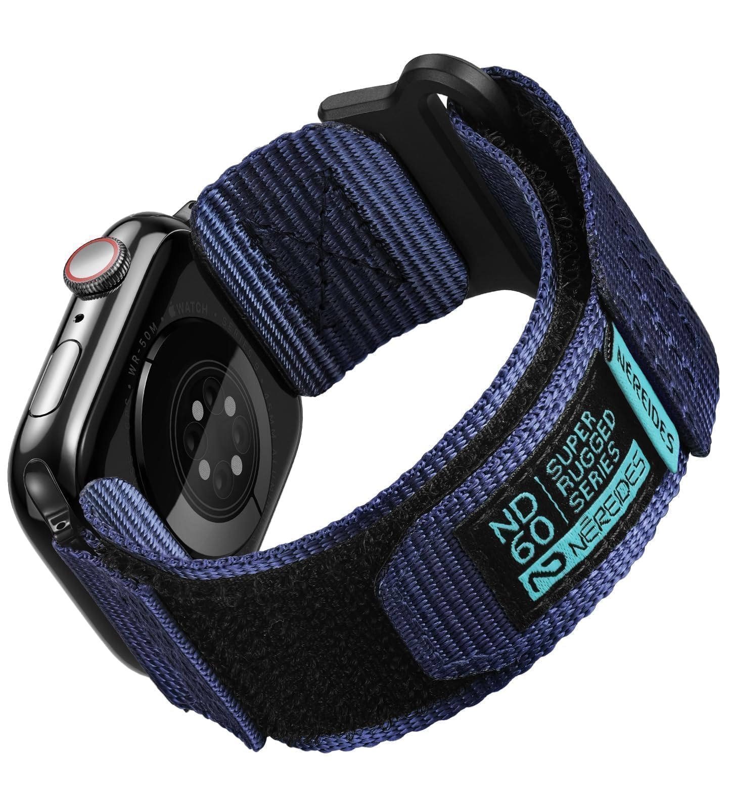 Photo 1 of Nereides Compatible with Apple Watch Series 11 Band Series 10/9/8/7/6/5/4/SE/SE2/SE3, Nylon Sports Strap with Woven Design for 42mm/40mm/41mm/38mm (L, Blue)