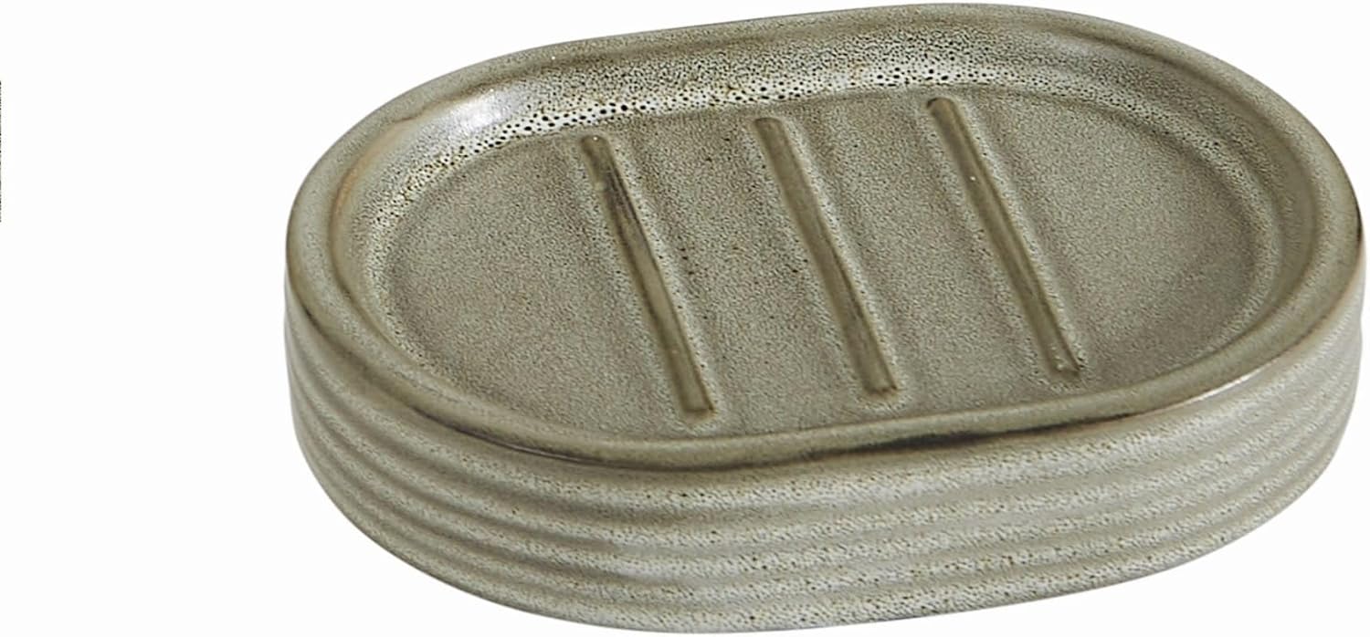 Frye Carson 100% Ceramic 4 Piece Bath Accessory Set in Desert Sage, All Season, Adult Size, Oeko-TEX Certified