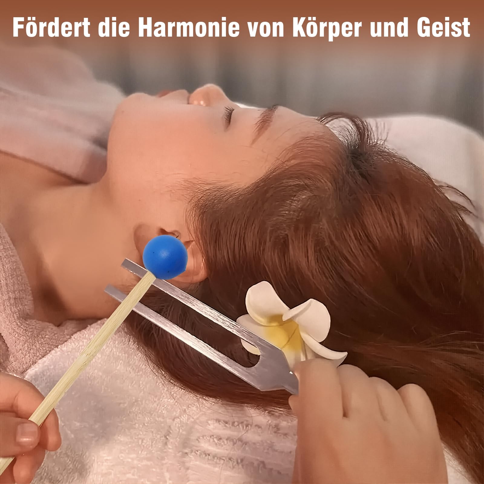 9 PCS Solfeggio Stimmgabel-Set, mit Silikonhammer und Aufbewahrungstasche, 174/285/396/417/528/639/741/852/963 Hz, geeignet für Therapie, Klangheilung und Medizinische Anwendungen