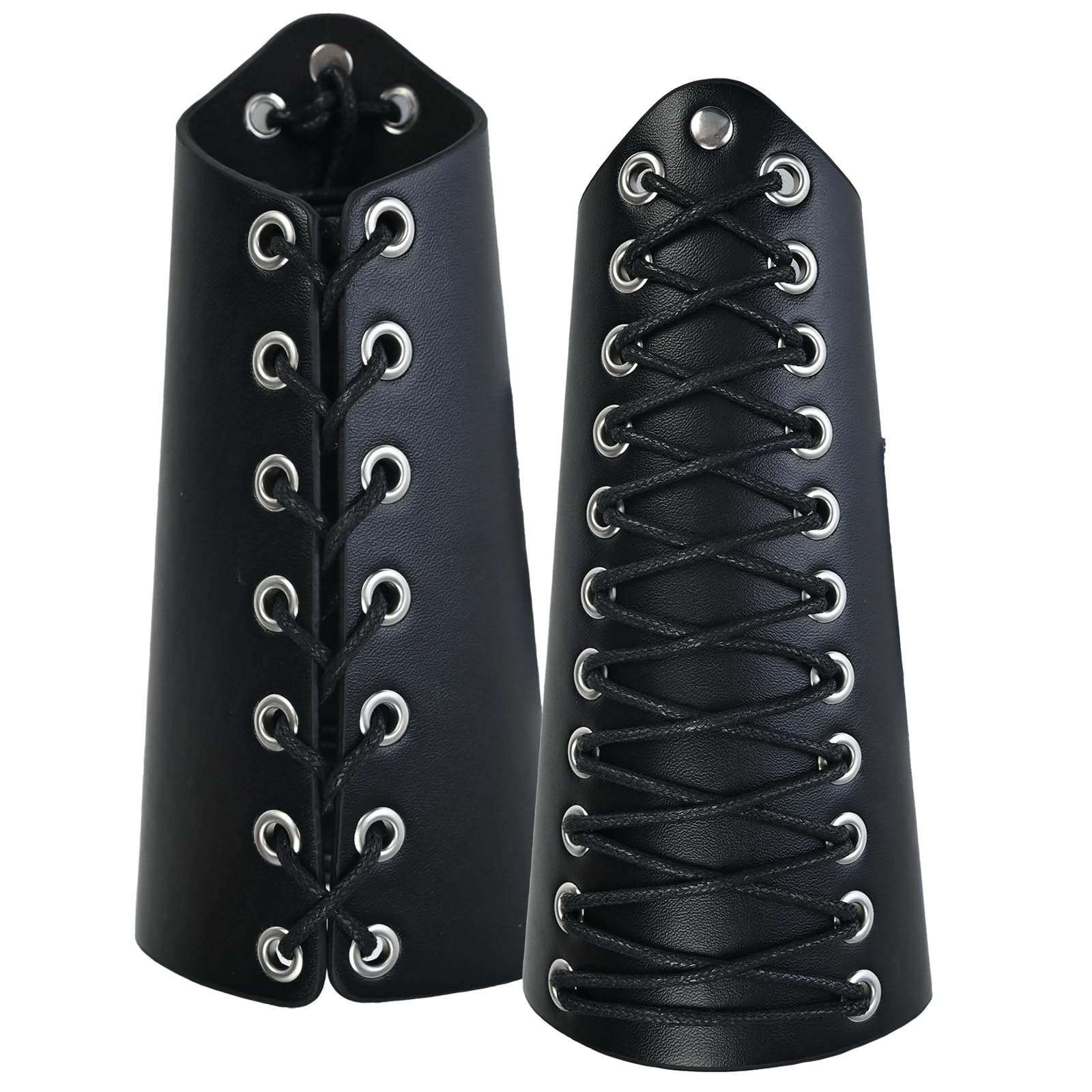Medieval Arm Bracers,Adjustable Leather Vintage Renaissance Viking Knight Cosplay Arm Guards,Medieval Costume Accessories for Adults Halloween Cosplay ο»Ώ (Style B-Black)