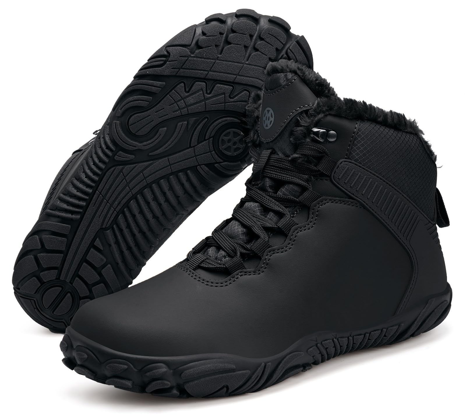 Barefoot Stivali Uomo Donna Inverno Impermeabili Stivaletti da Neve Imbottitura Calda Stivali alla Caviglia Punta Larga Outdoor