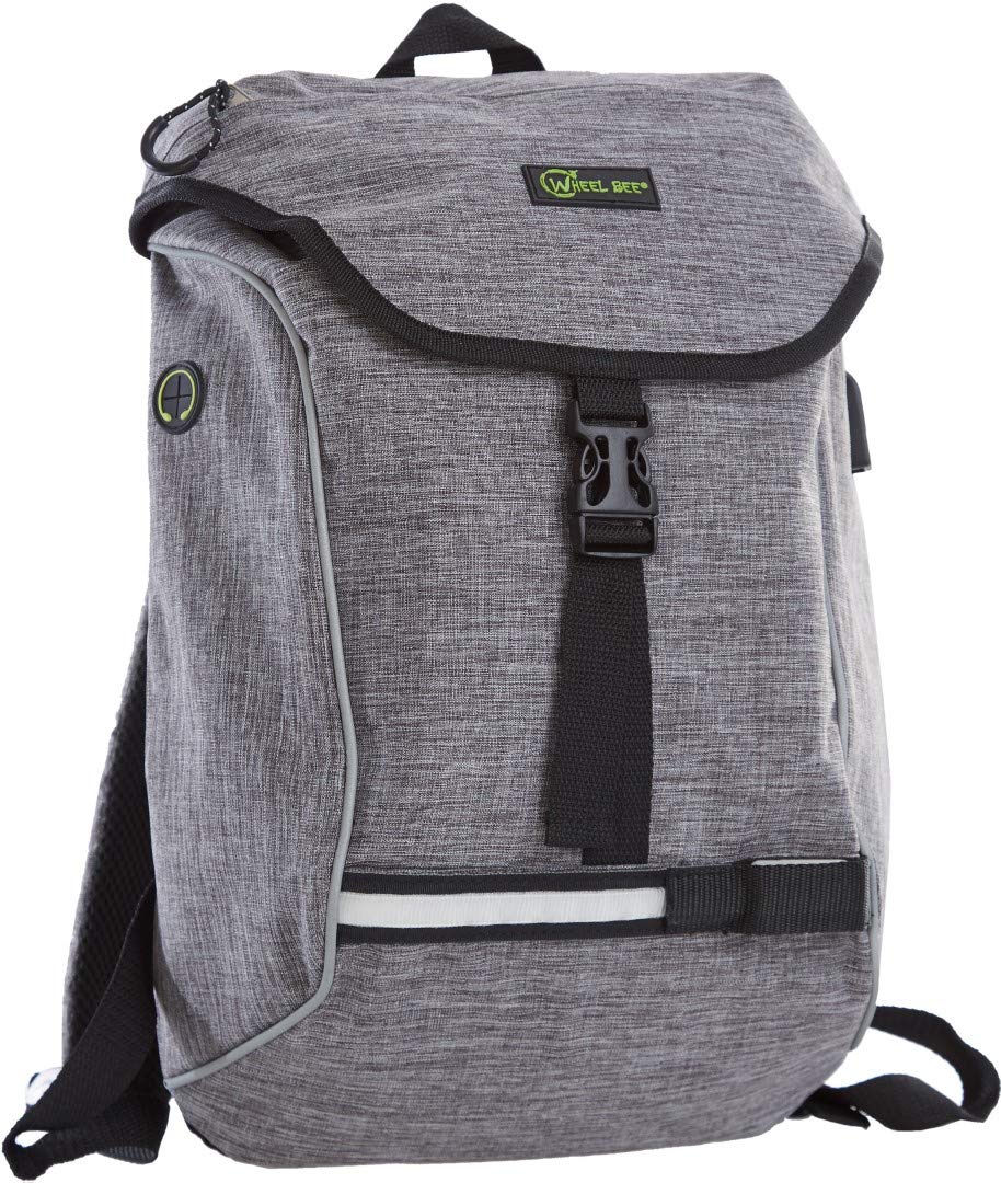 LED-Backpack City Lights, 18 Liter Rucksack, grünes LED Licht für optimale Sichtbarkeit, USB-Port mit Kabel