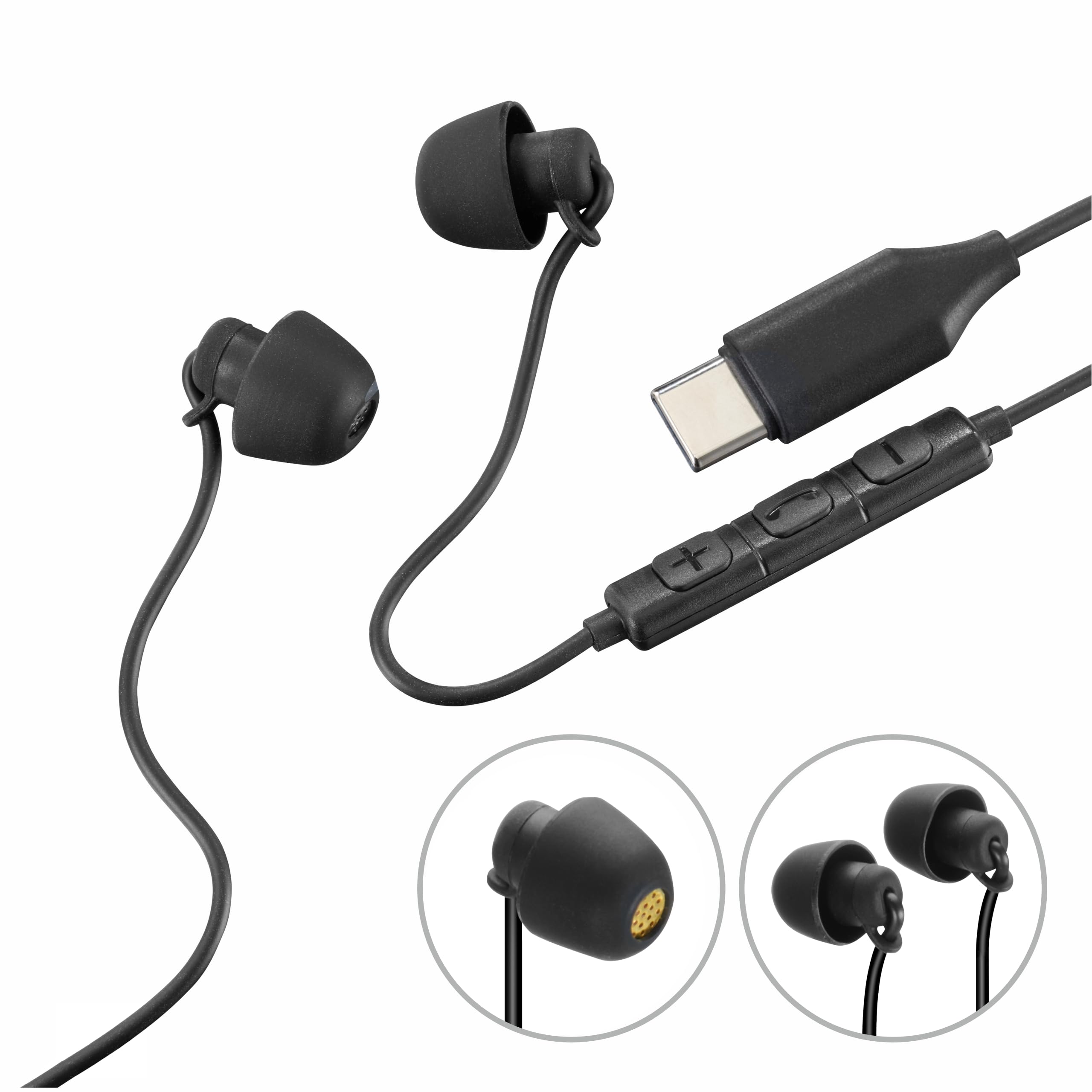 Hama, Calm Headphones, In-Ear, Microphone, Cable Kink Protection, USB-C, black
