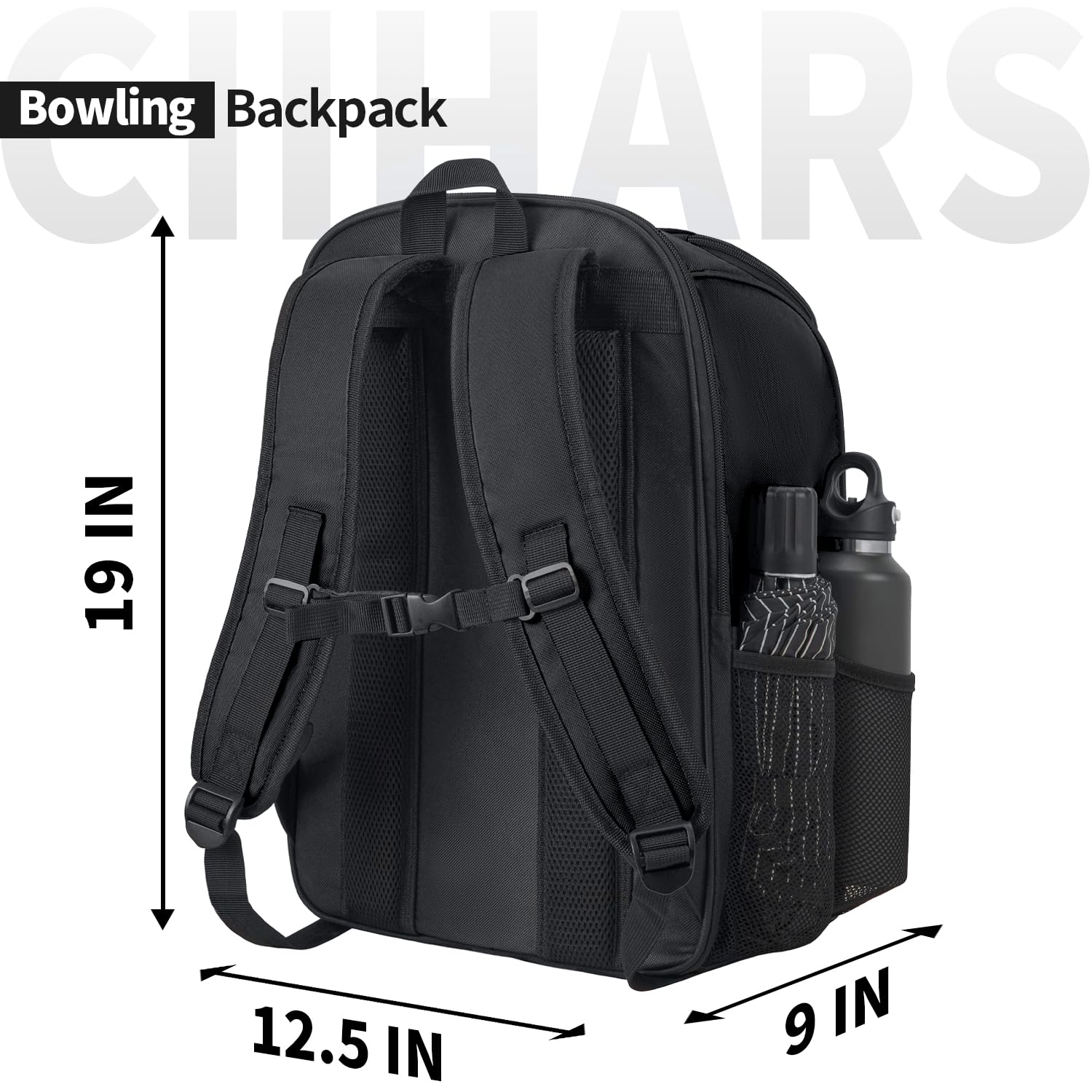 Mochila Individual para Bola de Bolos con Bolsa para Zapatos de hasta Talla 16, Accesorios de Regalo para los Amantes de los Bolos, Bolsa de Bolos con Soporte Acolchado para Bolas