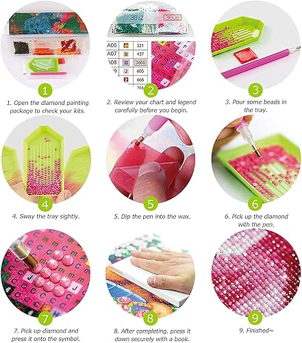 Miniatura 7 de ADILAIDUN Kits de pintura de diamantes para adultos, pintura 5D con taladro completo de diamante para interrción entre padres e hijos, pinturas de