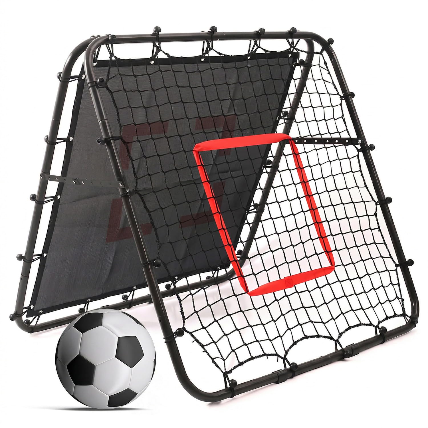 Red de reboteador de fútbol para niños, red de reboteador de voleibol, red de entrenamiento ajustable, red de rebote con kickback objetivo objetivo niños fútbol entrenamiento portería portátil de