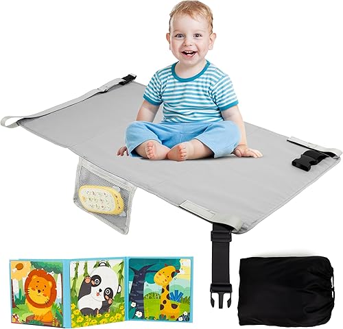 JEXYRON Cama de avión para niños pequeños, reposapiés de avión para extensor de asiento para niños, cama de viaje portátil para niños pequeños,