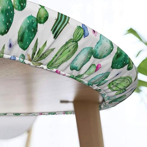 Vista 118 de Famame Beautiful Bloom - Mantel redondo ajustable con borde elástico, impermeable, con borde elástico, para interiores y exteriores, se adapta a