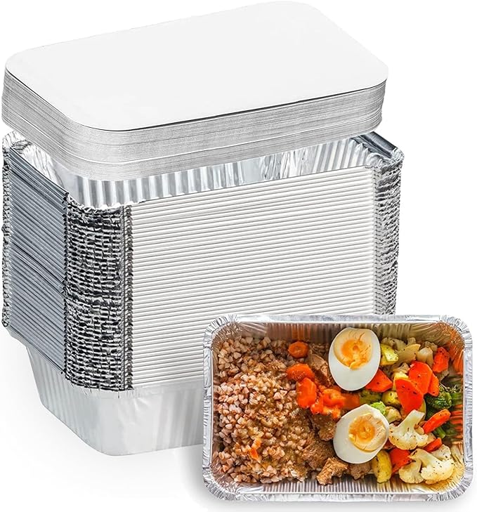 SENENQU 100-delige set grill aluminium schalen met deksel