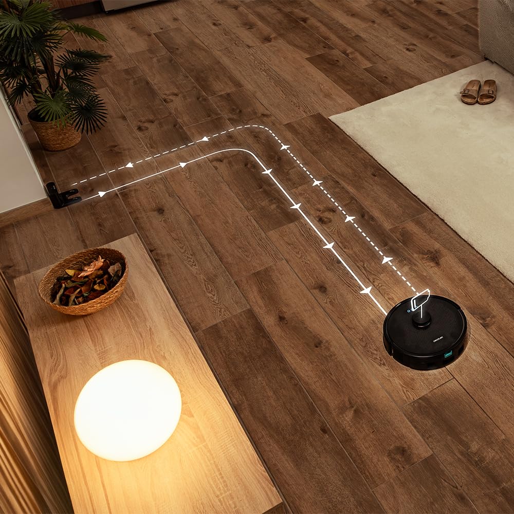 Cecotec Robot Aspirapolvere Lavapavimenti con Navigazione Láser e App Conga M50 X-Treme. 5000Pa di Aspirazione, Aspira, Spazza, Lava, Autonomia 160m², Mappatura Interattiva, Spazzola Multifunzionale