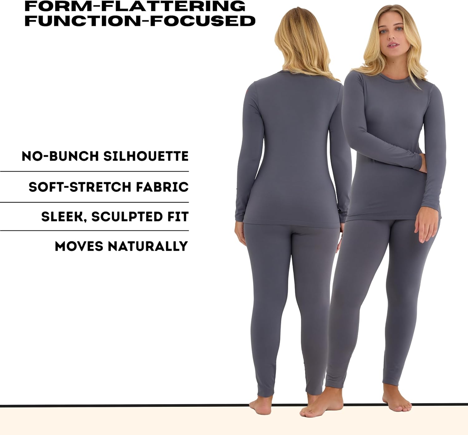 Women’s Thermal Underwear Set – Long Johns for Women Base Layer, Fleece-Lined Thermals Cold Weather | Top and Leggings - Image 4