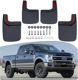Mud Flaps Guards for 2017-2025 Ford F250/F350 Super Duty w/Single Rear Wheels & w/OEM Fender Flares, Front & Rear Splash Guards for Pickup Trucks 4PCS
