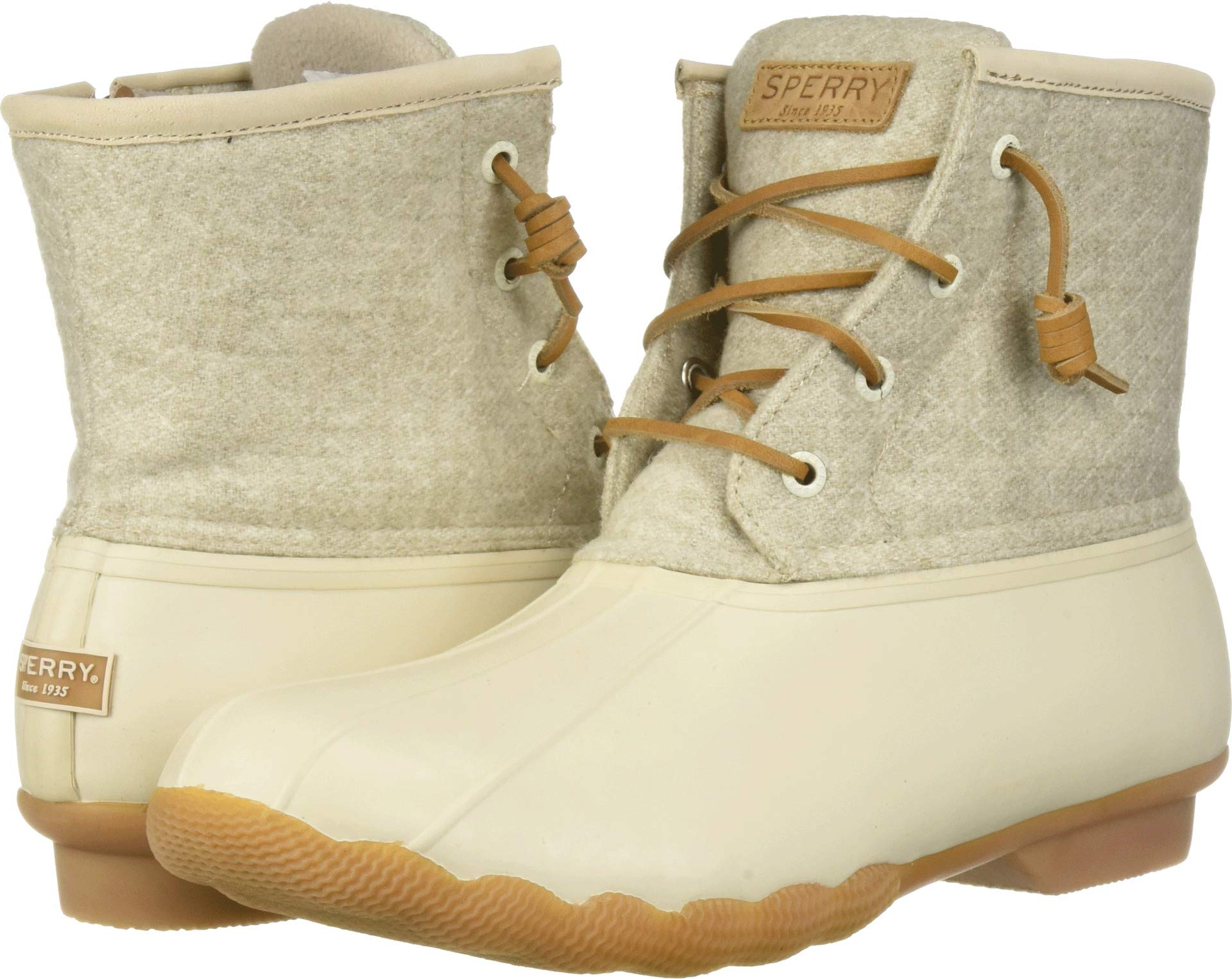 Sperry Womens Saltwater Emboss Wool Boots Off White 6