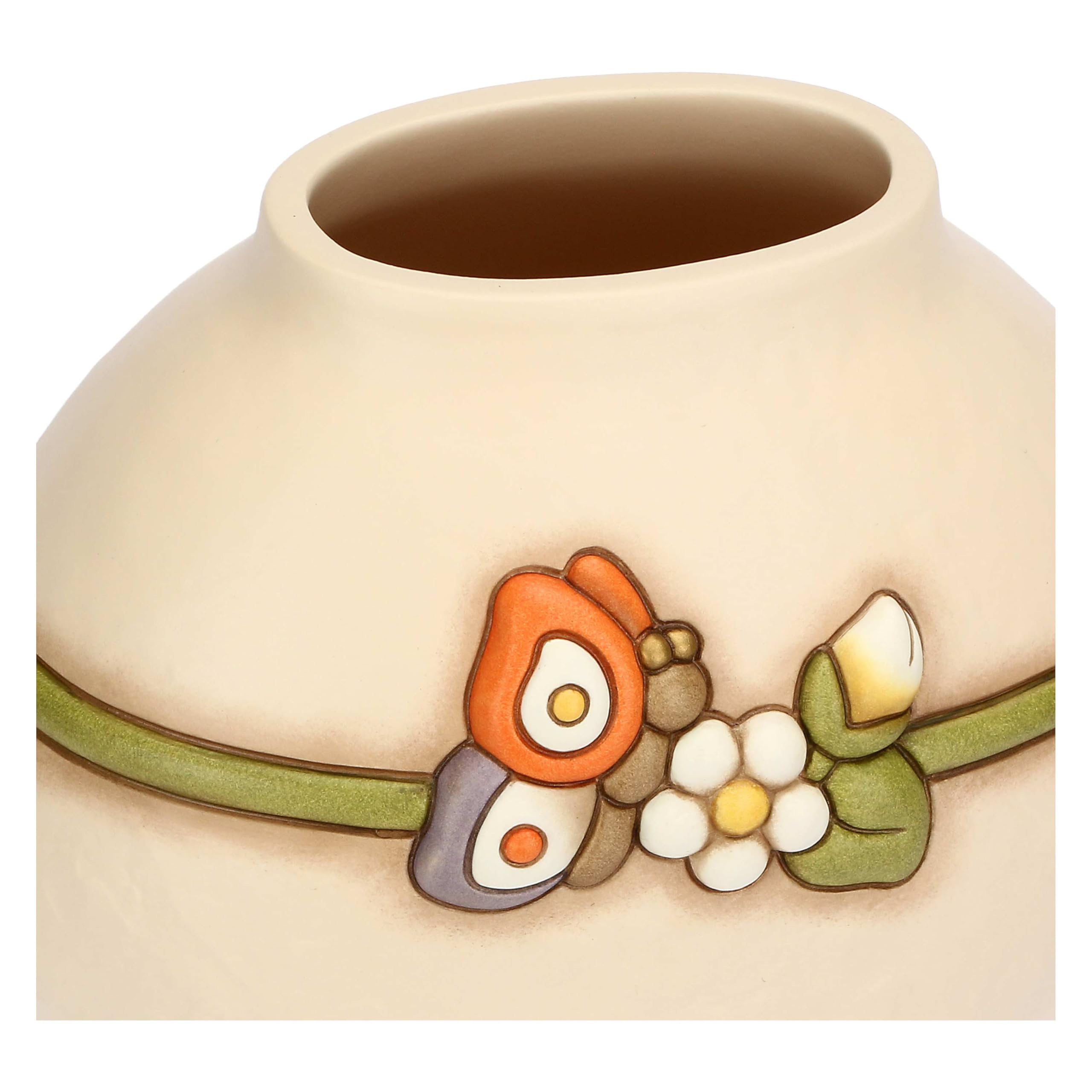 Thun Vaso con Farfalla, Grande, Ceramica, Collezione Country Bloom, 20,4 x 14,7 x 26,1 cm