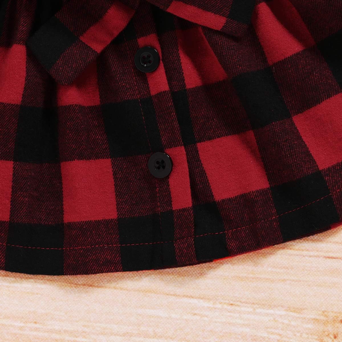 Toddler Girls Christmas Outfits Mesh Fluffy Dot Ruffle Sleeve Shirt Top + Buttons Plaid Skirts Kids Christmas Dress: Clothing, Shoes & Jewelry