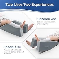 Vista 3 de Leg Elevation Pillow for After Surgery, Injury, or Rest, Ankle Fixation Leg Pillow, Supportive Memory Foam Wedge Pillow for Legs Pain Relief with