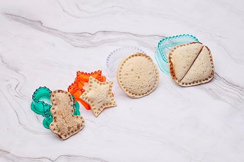 Miniatura 9 de Tovla Jr - Cortadores de sándwich para niños, juego de 4 formas divertidas con soporte para sándwiches y tarjetas de recetas, sin BPA y seguros para