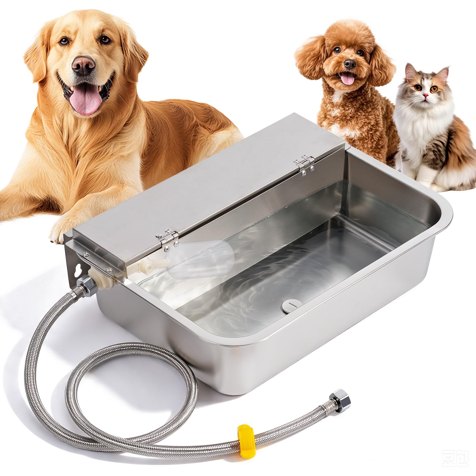 Abreuvoir para Perro de 11 L, Abreuvoir de Acero Inoxidable con Flotador