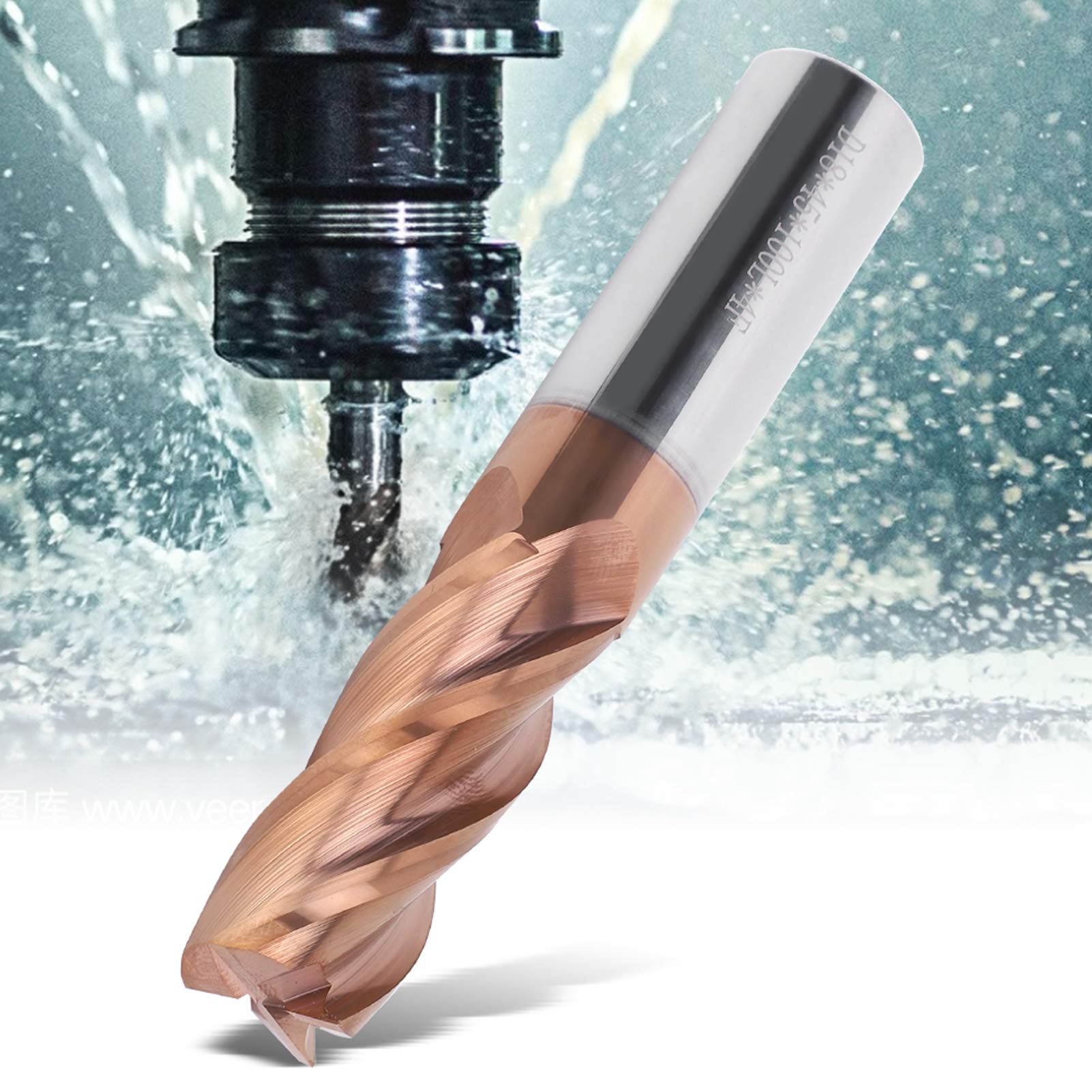 Fresa a testa piatta in acciaio al tungsteno per CNC, punta per router ad alta durezza per incisione su metallo e legno, bordo tagliente completamente affilato, 18 x 100 x 18 mm
