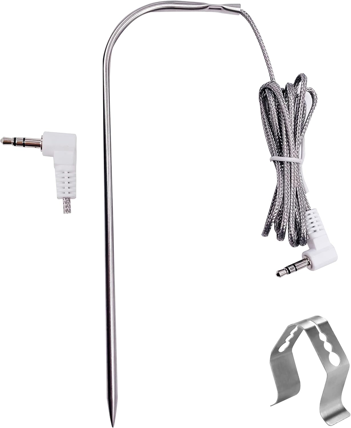 review Grill Thermometer Probe Replacement Kit for Traeger BBQ Grills, 2 Pack High-Temperature Meat Temperature Probe Replacement with 2 Stainless Steel Probe Clip Holders, 3.5mm Plug