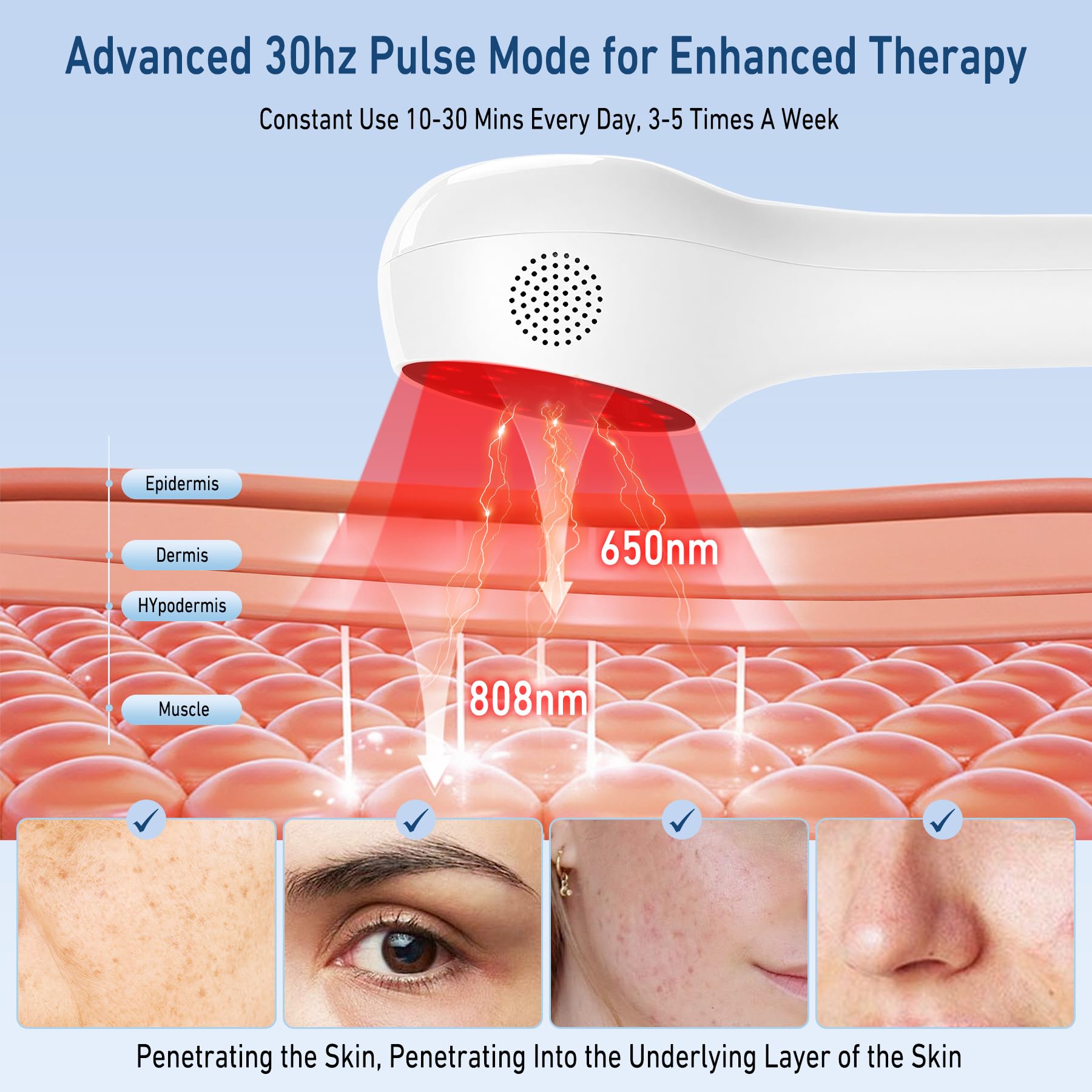 VAYALT Red Light Therapy, Lampada Infrarossi con Timer,Terapia a Luce Rossa per Pelle Migliorata, Sollievo dal Dolore, Recupero Rapido, 650/808nm Terapia Luce Rossa, Lunghezza D'Onda Luce Rossa (B)