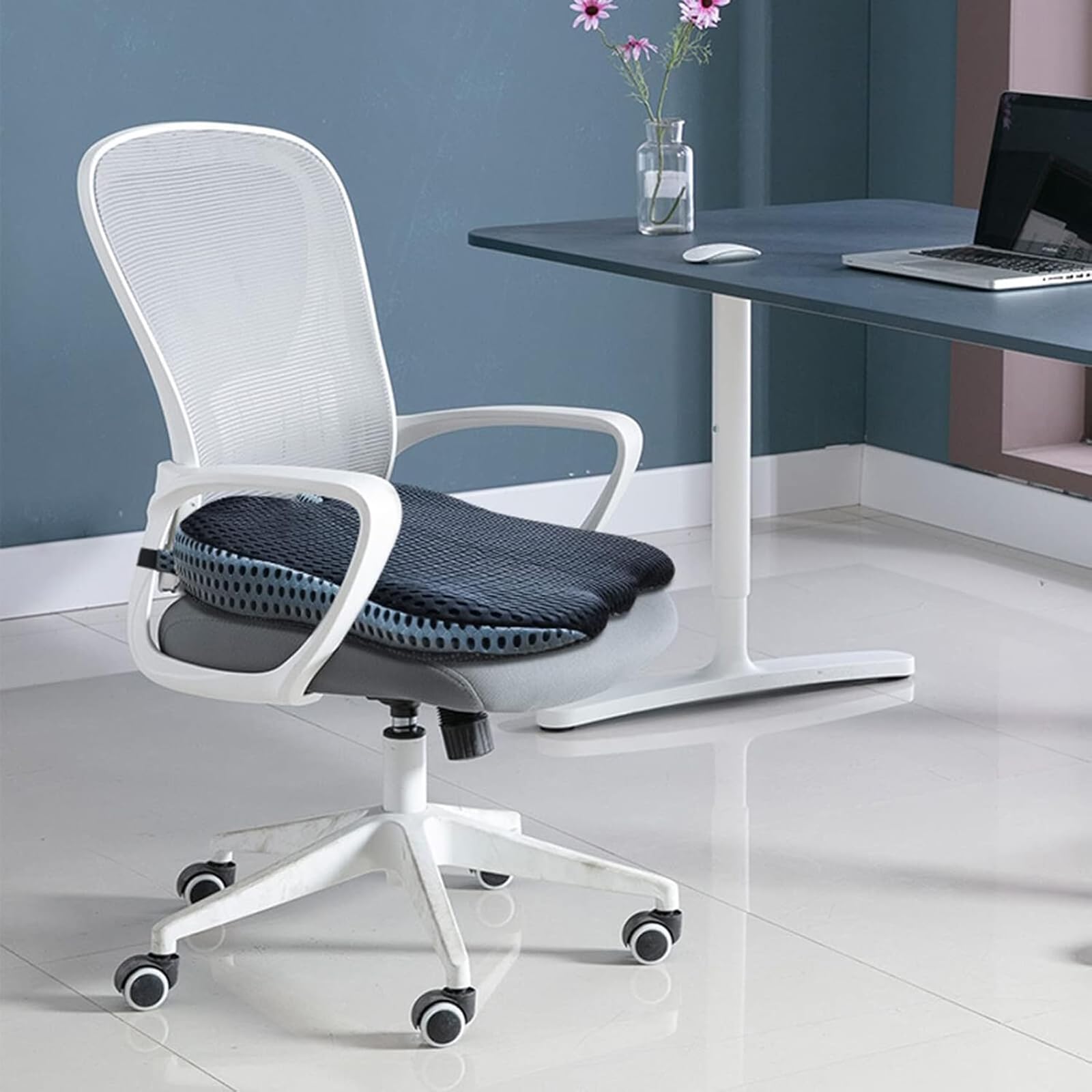 Cojín Universal De Cuña para Coche, Cojín De Asiento De Espuma Viscoelástica, Cojín Transpirable para Asiento De Coche para Oficina, Silla De Ruedas, Asiento De Conducción,Negro