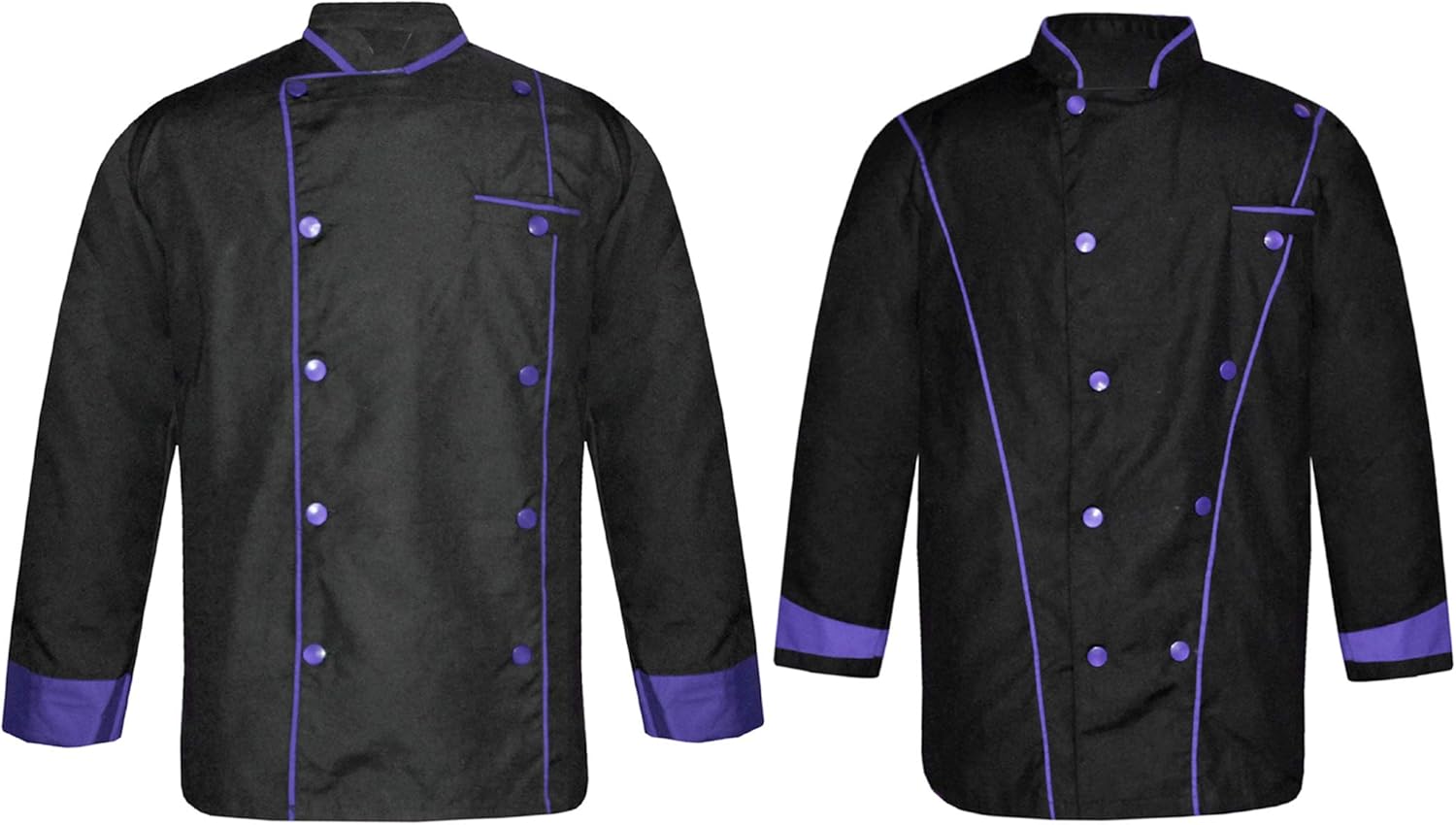 Soft & Comfort Men'S Chef Jacket Light Wieght Multi-Colour Chef Coat Pack of 2 (XS-6XL, 10 Colors) (BL-01)