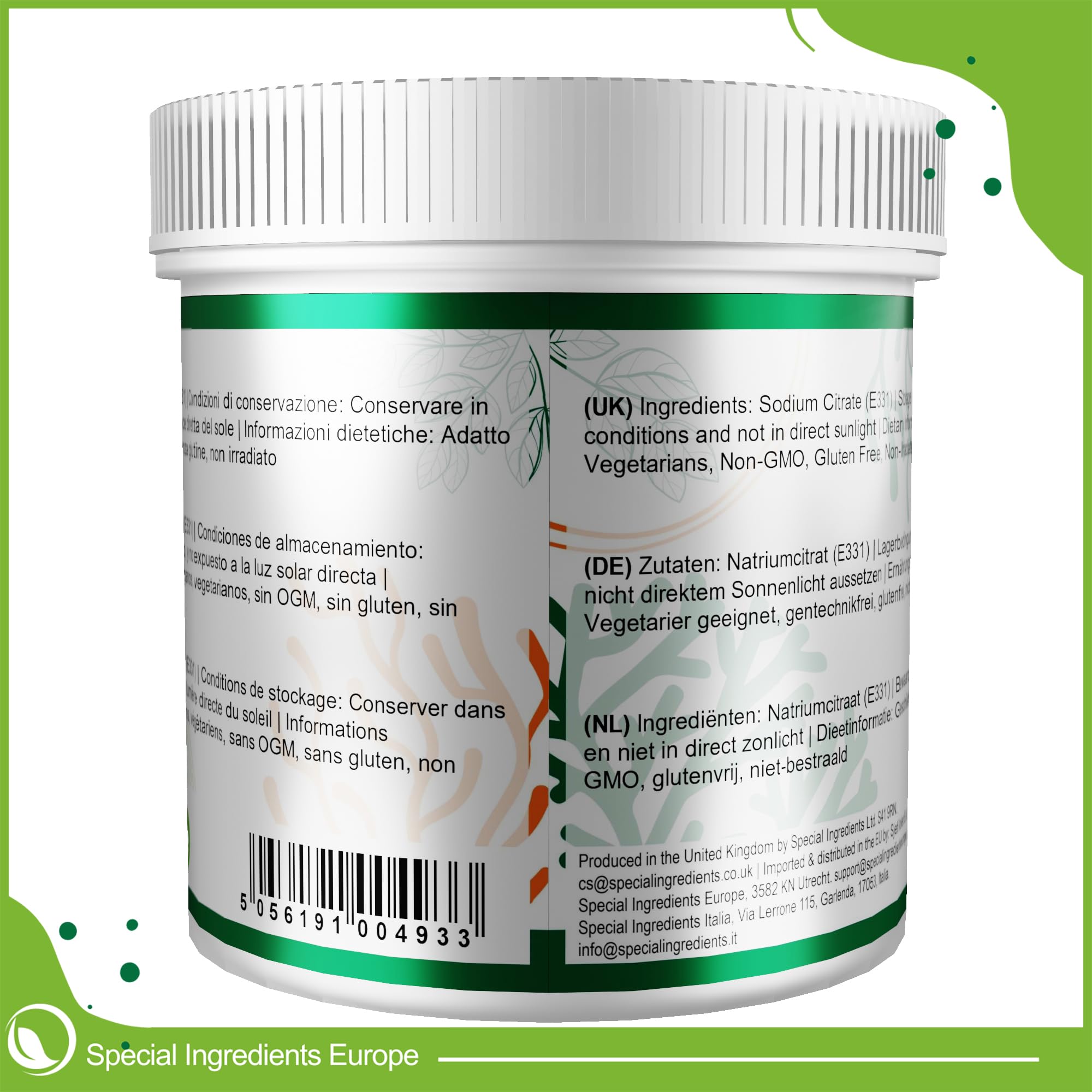 Special Ingredients Citrate de Sodium en Poudre, 5 kg