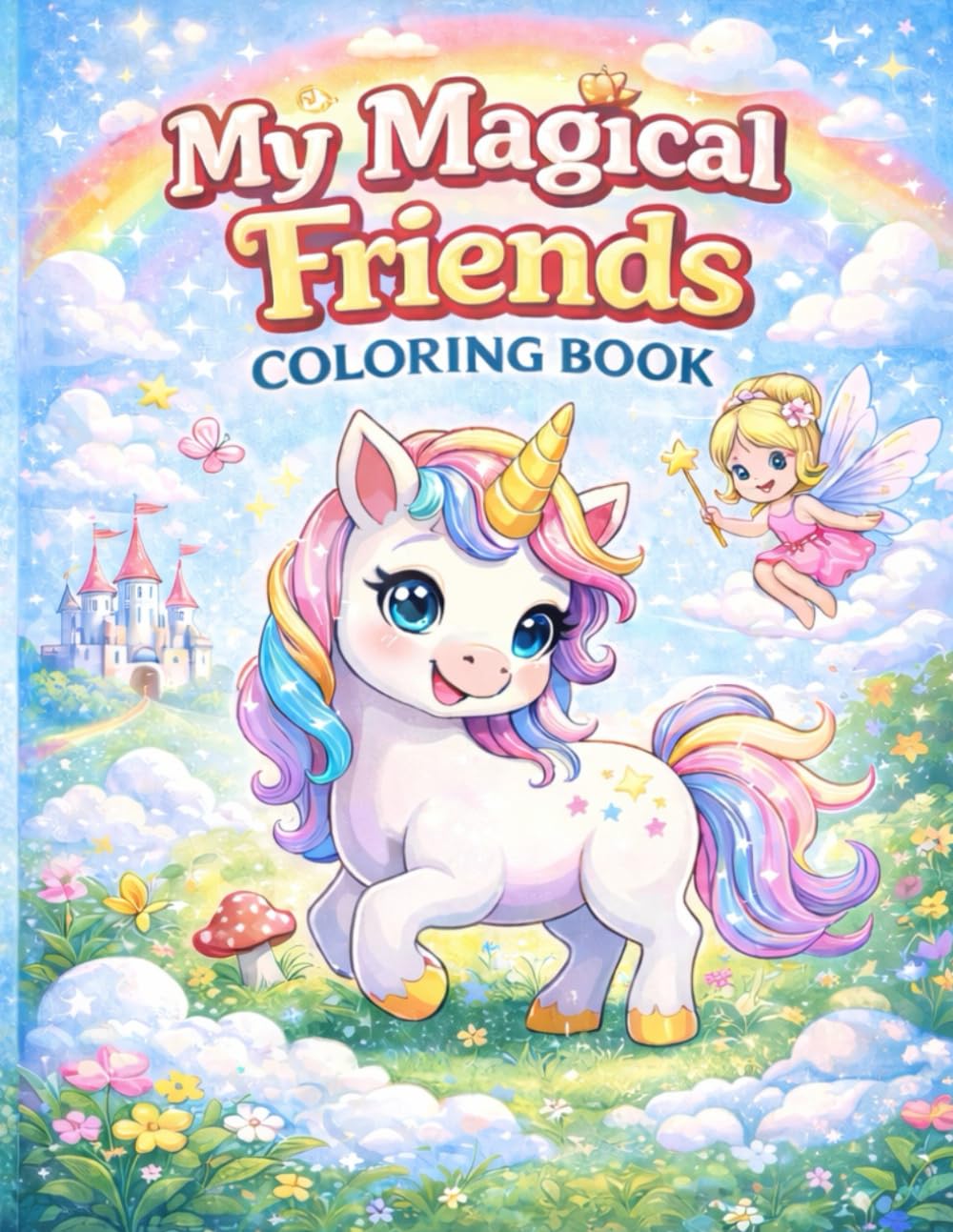 My Magical Friends Coloring Book: Simple & Cute Fantasy Animals for Boys & Girls Ages 4–6