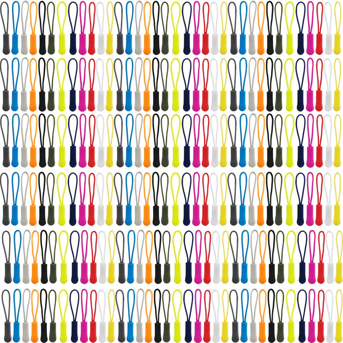TIHOOD 168PCS Replacement Zipper Pulls Zipper Pull Cord Extender for Backpacks, Jackets, Luggage, Purses, Handbags (12 Colors)