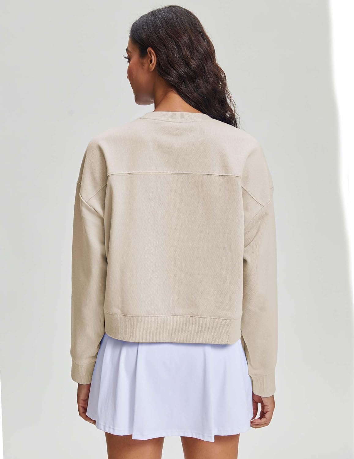 Stelle Cropped Sweatshirts for Women Cotton Long Sleeve Crop Tops Crewneck Pullover Oversized Sweater - Image 6