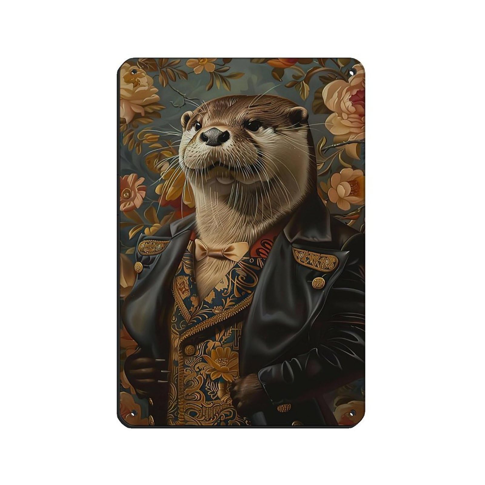 Cottage Renaissance Otter Paintingposter Tin Sign Vintage Metal Pub Club Cafe Bar Home Wall Art Decoration Poster Retro 8x12inch(20x30cm)