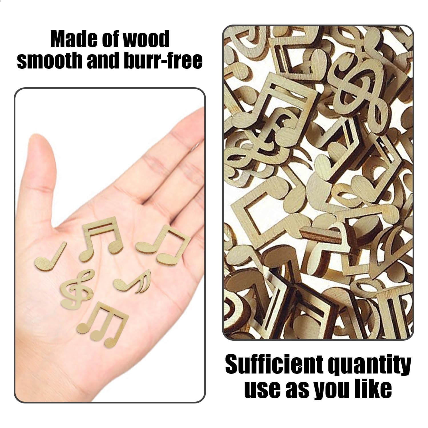 500 Stück Musiknoten Aus Holz – 15 Mm, Für Deko, Basteln & Geschenke