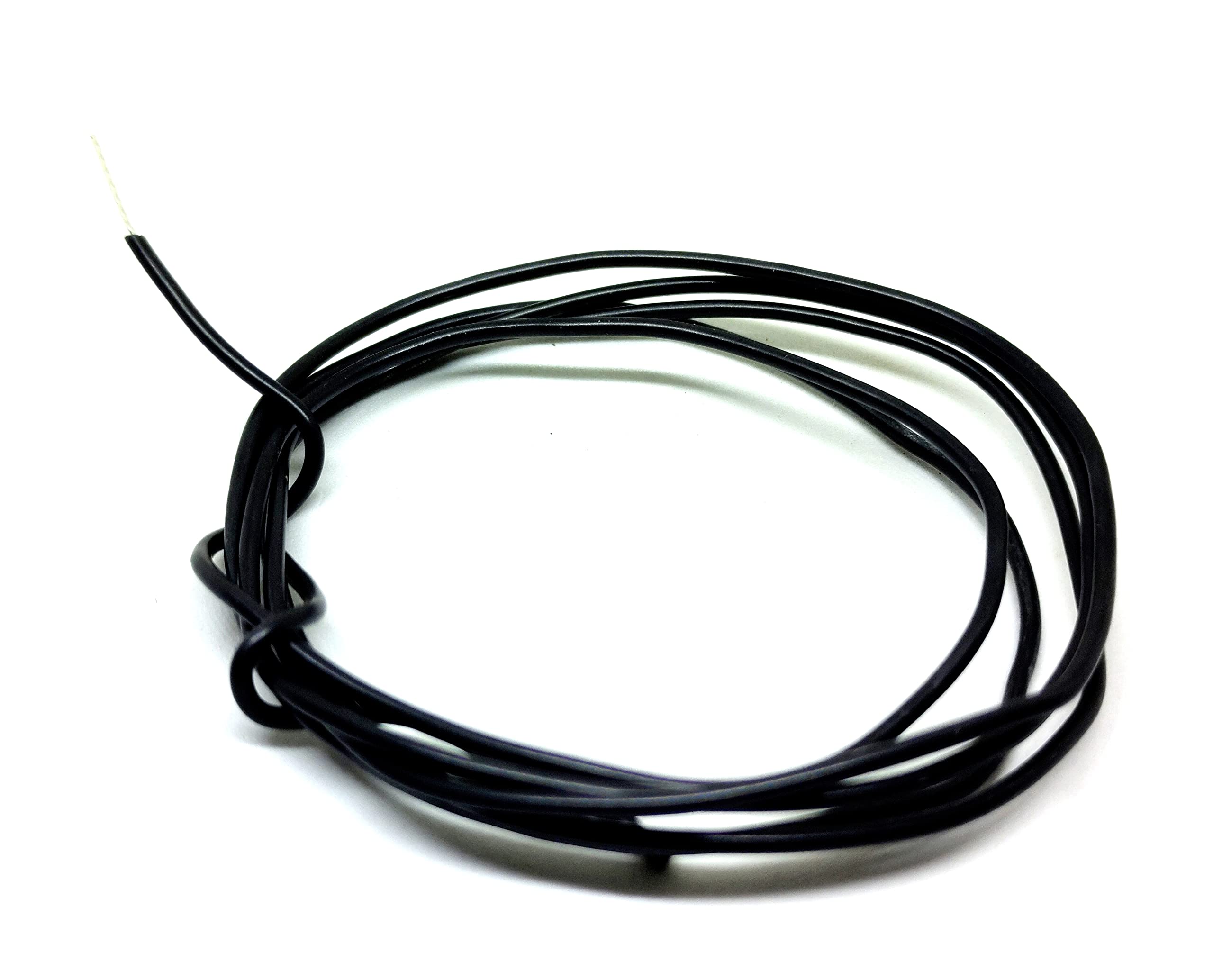 INVENTO 1mtr 24 AWG 0.25 sq.mm High Durability 5A Tinned Copper Silicone Wire Flexible Black Cable 1.3mm Dia High Temperature for DIY-image-13