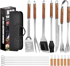 Grillbesteck Set, 17-teilig Edelstahl Grill Zubehör mit Tragetasche, Umfassendes Grillbesteck für das Grillen im Freien, Camping, Grillzubehör BBQ, Professionelle Grillzubehör für Männer Frauen