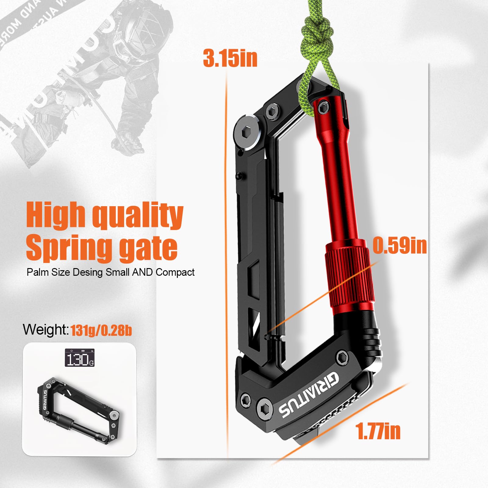 Regalo Donna Regalo Uomo Moschettone Portachiavi 8en1 Multitool Moschettoni Attrezzo Multifunzione con Apribottiglie Righello Sega Cacciavite Regalo Papà Regalo Festa Della Mamma