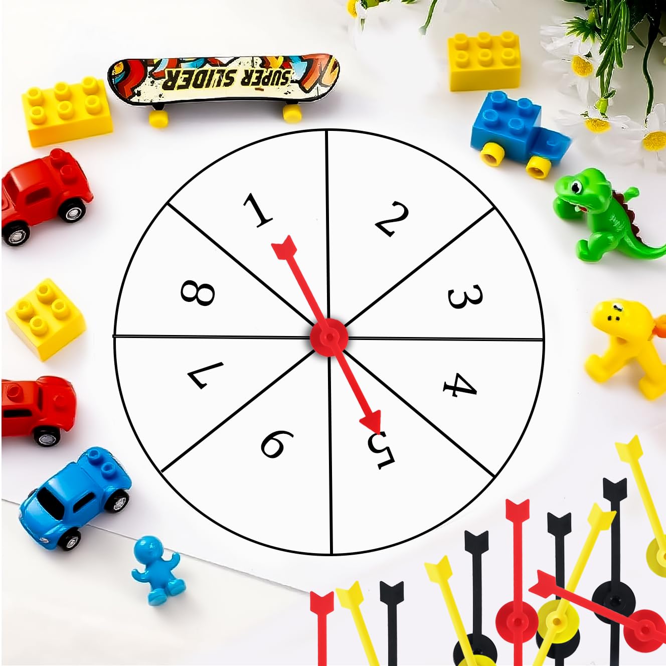 Gosknor 15 Pfeilspiel-Spinner – 7,2 Cm, 5 Farben, Aus Kunststoff, Für Brettspiele & DIY-Projekte